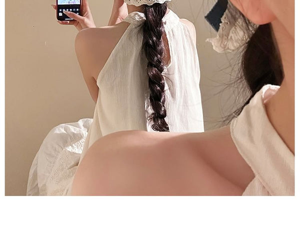 Clip Hair Denim Ruffle Panel Bow FashionChic