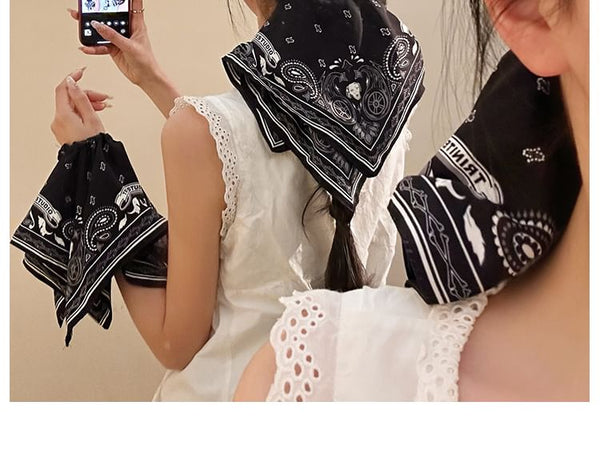 Square Print Paisley Scrunchie FashionChic