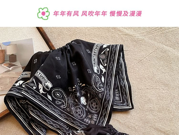 Square Print Paisley Scrunchie FashionChic