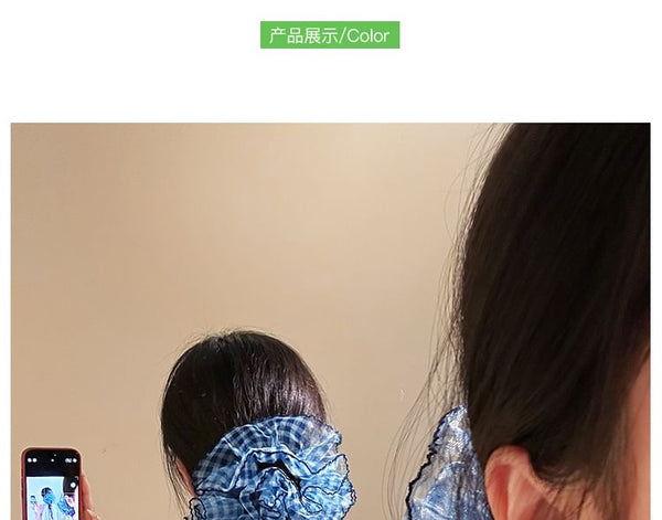 Plaid Scrunchie Mesh FashionChic