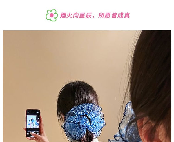Plaid Scrunchie Mesh FashionChic