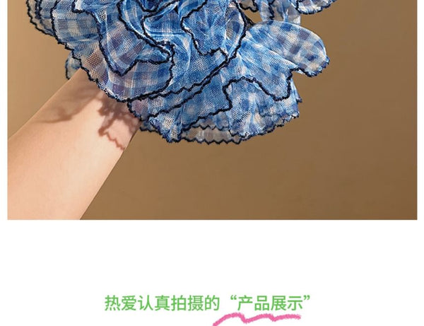 Plaid Scrunchie Mesh FashionChic