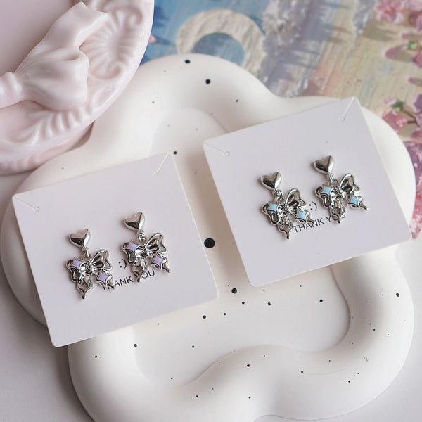 / Earring Clip-On Drop Butterfly FashionChic