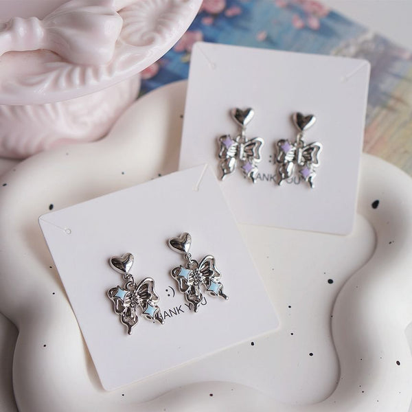 / Earring Clip-On Drop Butterfly FashionChic