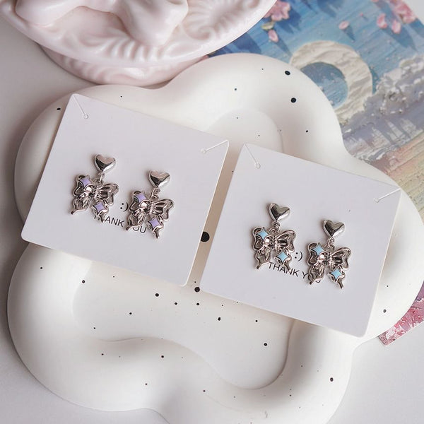 / Earring Clip-On Drop Butterfly FashionChic