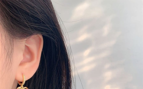 Rhinestone Earring Drop Huggie Pearl Faux Bow FashionChic