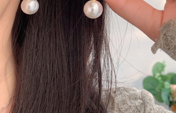 Rhinestone Earring Drop Huggie Pearl Faux Bow FashionChic