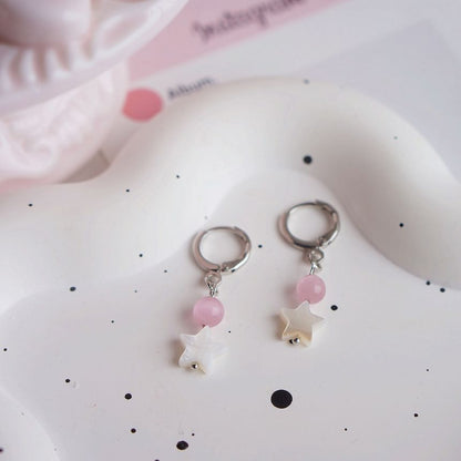 Beaded Star Drop Earring Huggie FashionChic