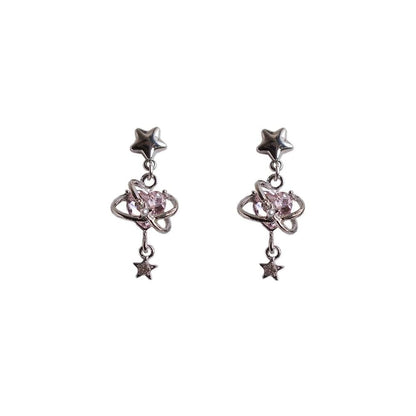 Rhinestone Heart / Clip-On Drop Earring Star FashionChic