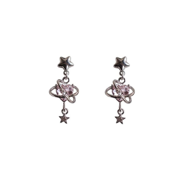 Rhinestone Heart / Clip-On Drop Earring Star FashionChic