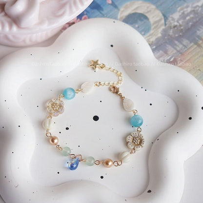 Bracelet Flower Gemstone Beaded FashionChic