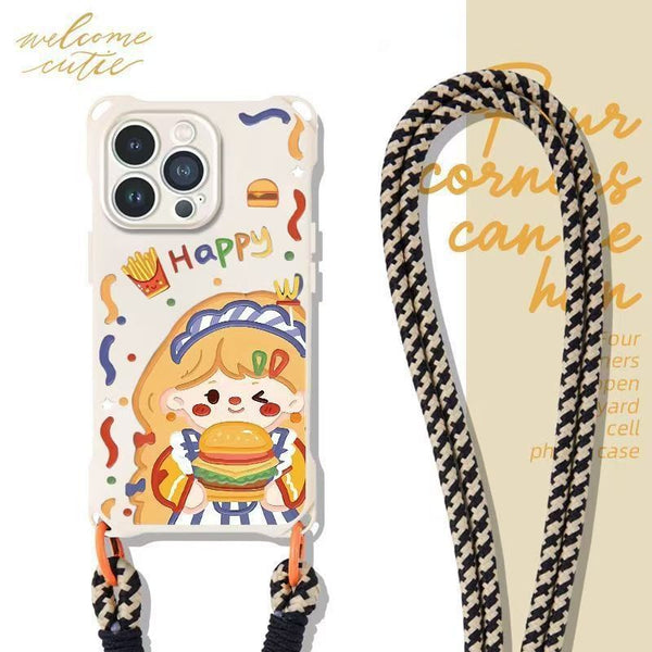 Case Girl Set Phone / Burger Strap Lanyard FashionChic