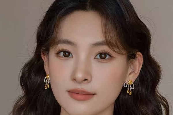 Stud Beaded Earring Bow FashionChic