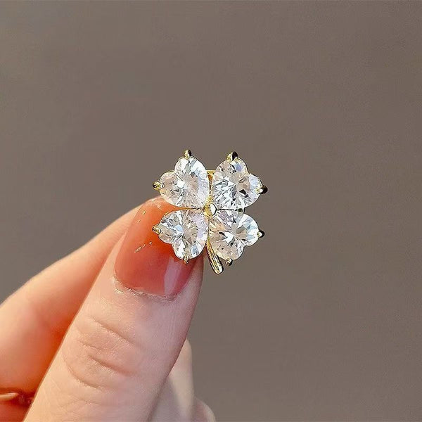 Drop Earring Zirconia Cubic Clover FashionChic