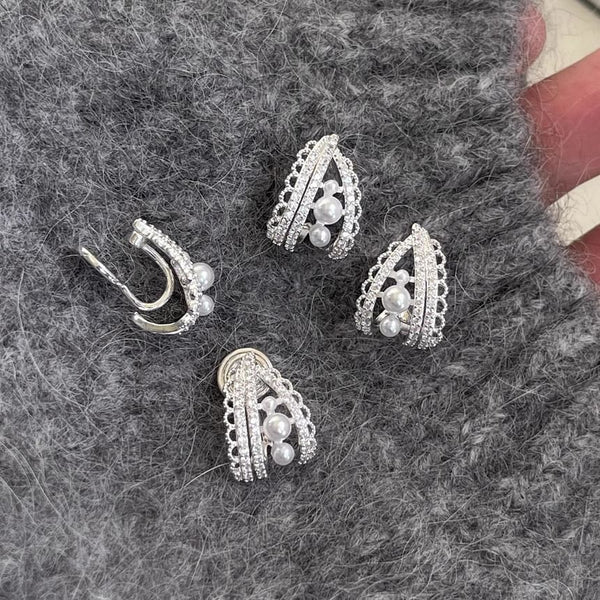 Faux Hoop Earring Pearl FashionChic