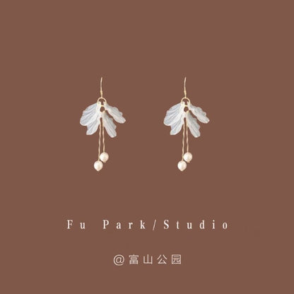 Pearl Drop Earring Faux Flower FashionChic