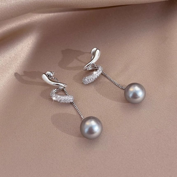 Earring Faux Dangle Pearl Rhinestone FashionChic