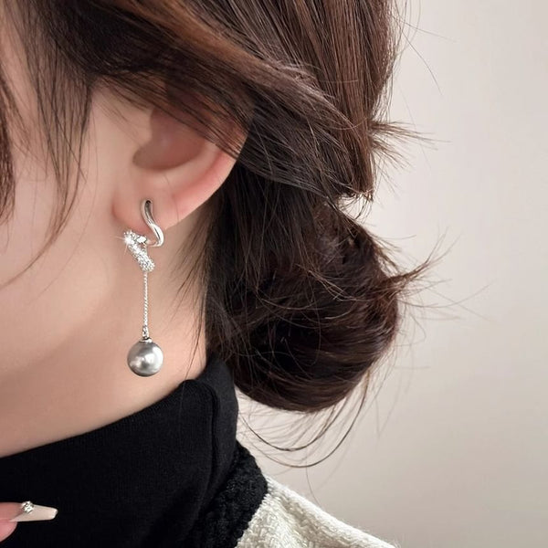 Earring Faux Dangle Pearl Rhinestone FashionChic