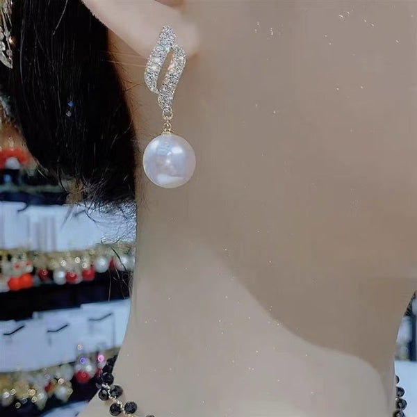 Faux Stud Earring Pearl Rhinestone FashionChic