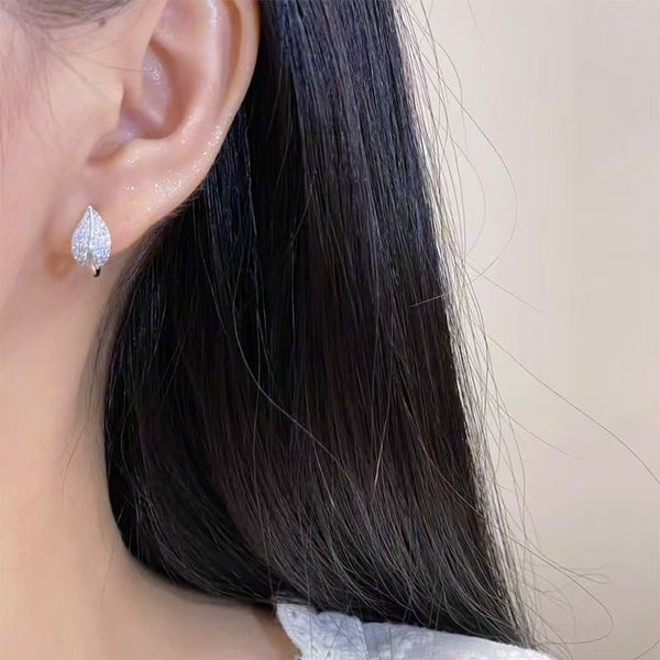 Stud Leaf Earring Rhinestone FashionChic