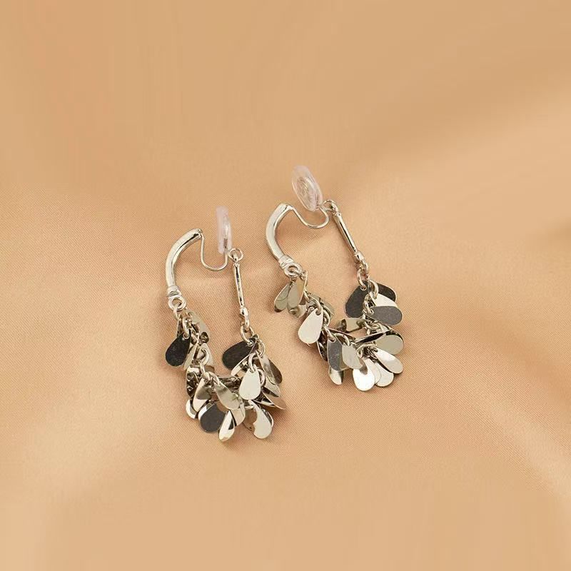 Disc Dangle Fringed Alloy Earring FashionChic