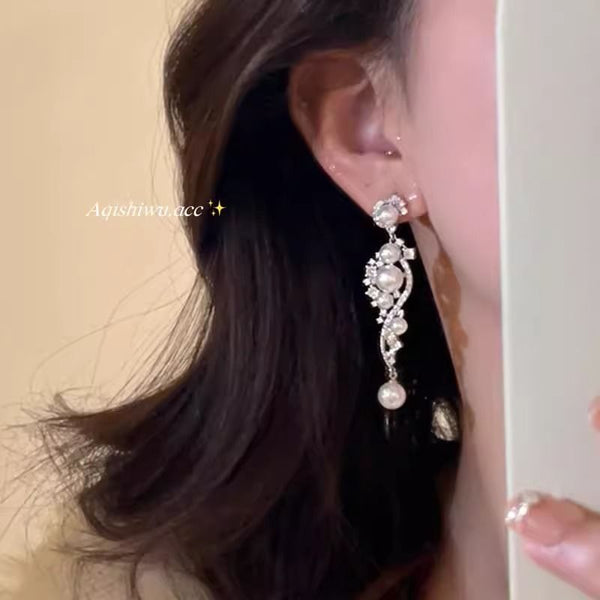 Faux Pearl Alloy Earring Dangle FashionChic