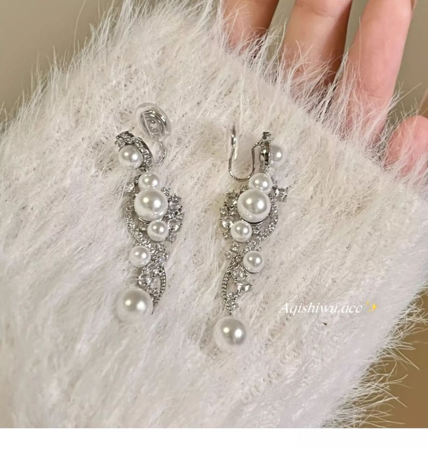 Faux Pearl Alloy Earring Dangle FashionChic