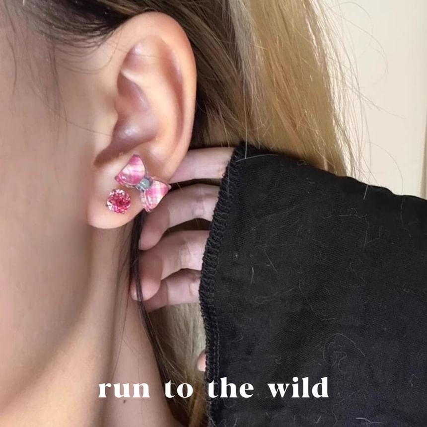 Bow Earring Alloy Rose FashionChic