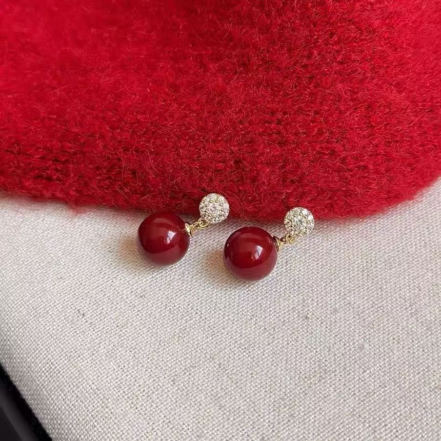 Alloy Earring Rhinestone Drop Bead FashionChic