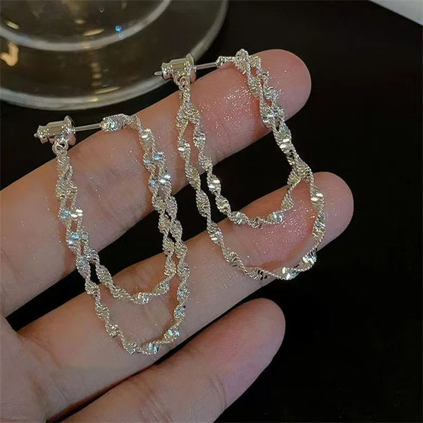 Layered Earring Helical Alloy Hoop FashionChic