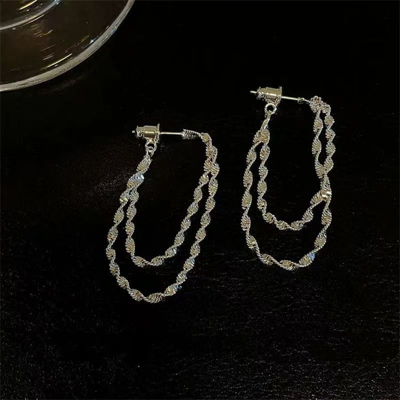 Layered Earring Helical Alloy Hoop FashionChic