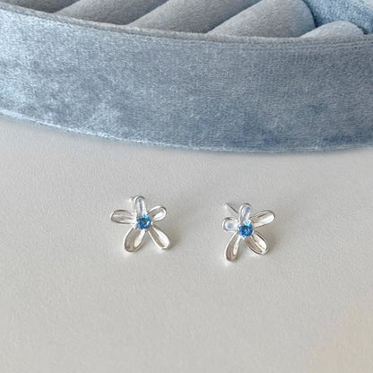 Earring Alloy Floral Stud Rhinestone FashionChic