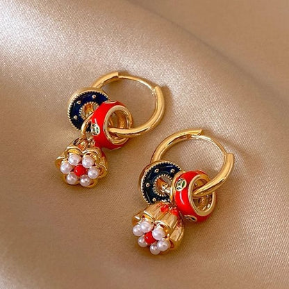 Drop Lotus Alloy Earring FashionChic