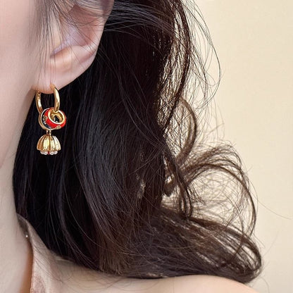 Drop Lotus Alloy Earring FashionChic