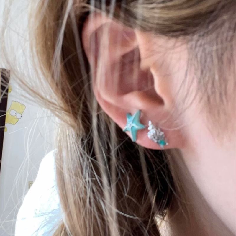 Stud Asymmetrical Earring Starfish Alloy FashionChic