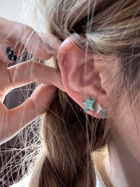 Stud Asymmetrical Earring Starfish Alloy FashionChic