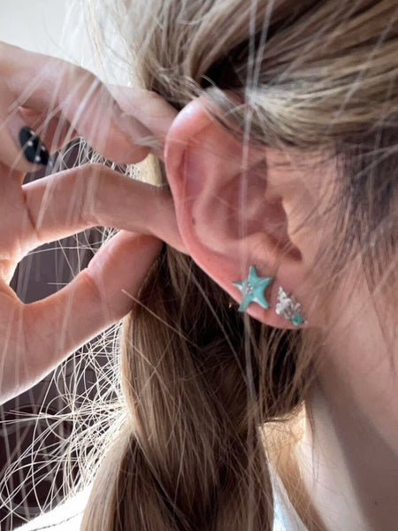 Stud Asymmetrical Earring Starfish Alloy FashionChic