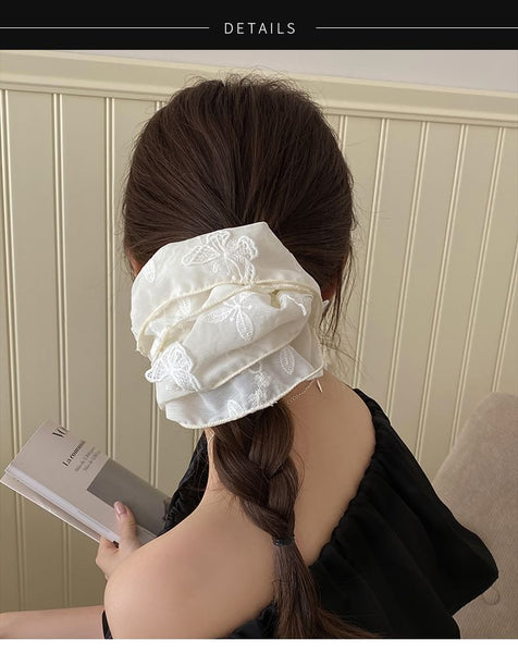 Scrunchie Butterfly Embroidered FashionChic