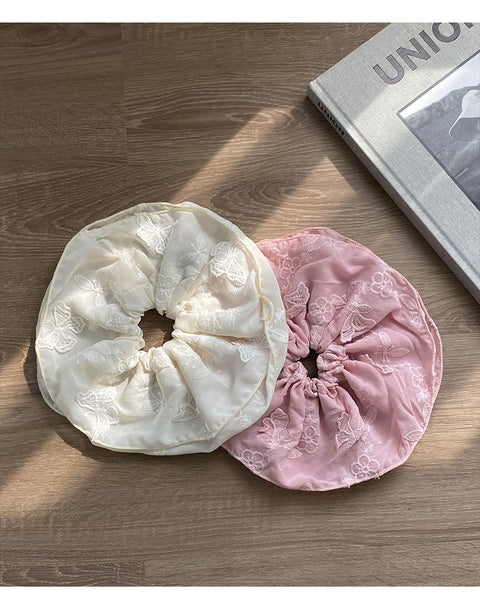 Scrunchie Butterfly Embroidered FashionChic