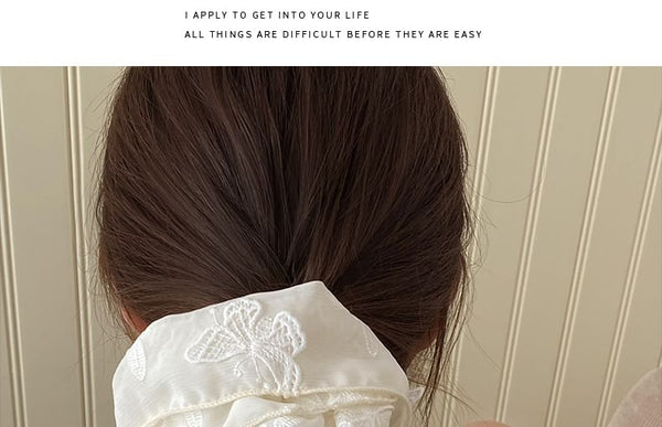 Scrunchie Butterfly Embroidered FashionChic