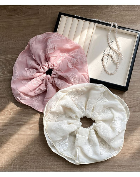 Scrunchie Butterfly Embroidered FashionChic