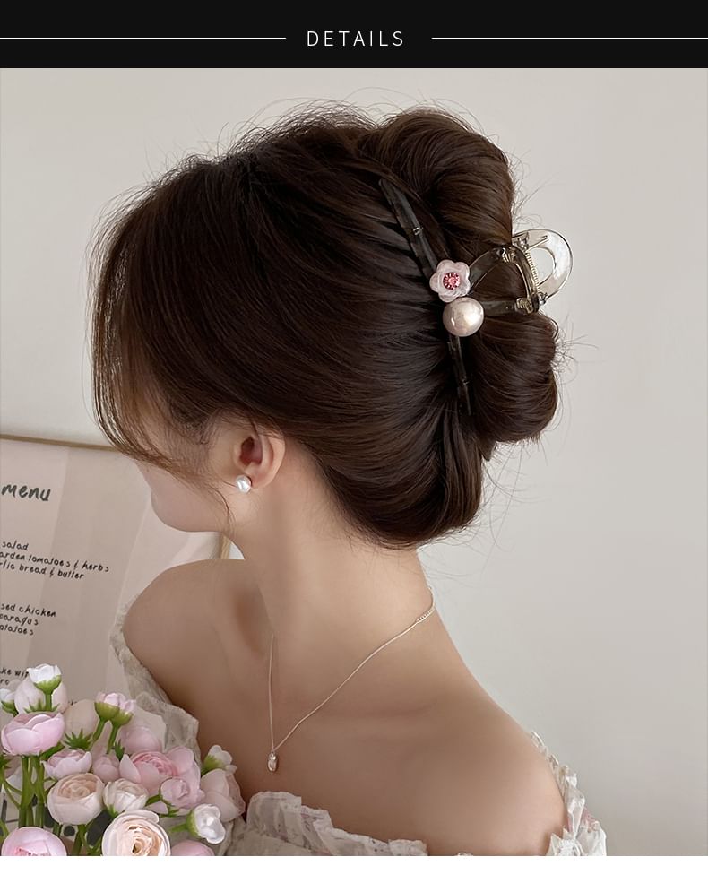 Faux Hair Acrylic Claw Flower Pearl FashionChic