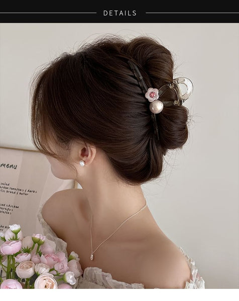 Faux Hair Acrylic Claw Flower Pearl FashionChic