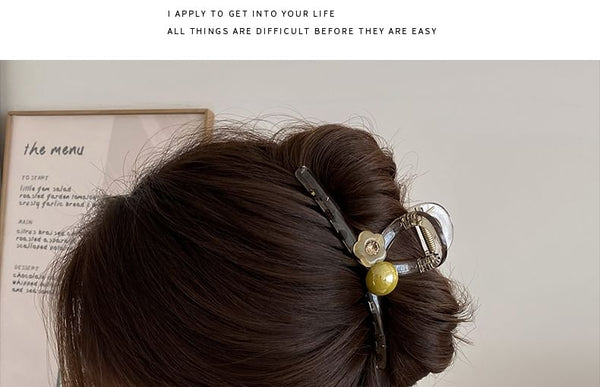 Faux Hair Acrylic Claw Flower Pearl FashionChic