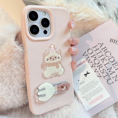 / Set Phone Cat Fork Stand Case FashionChic