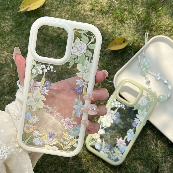 Case Transparent Floral Phone FashionChic