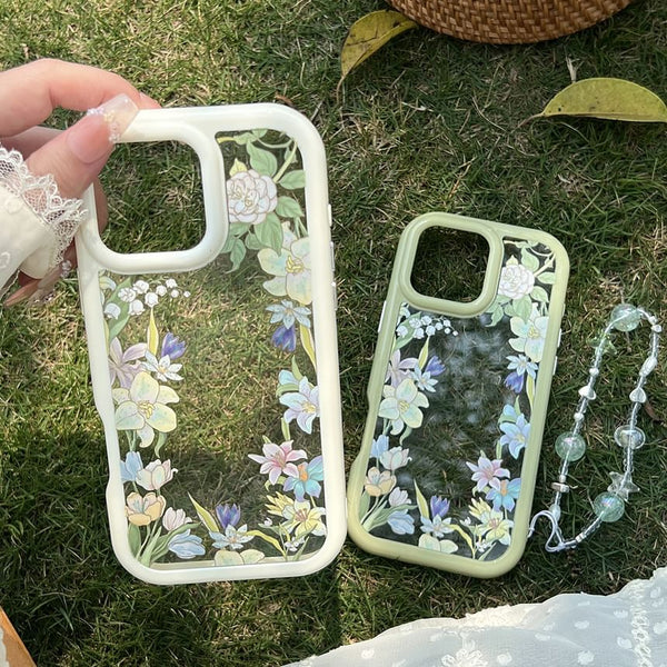 Case Transparent Floral Phone FashionChic