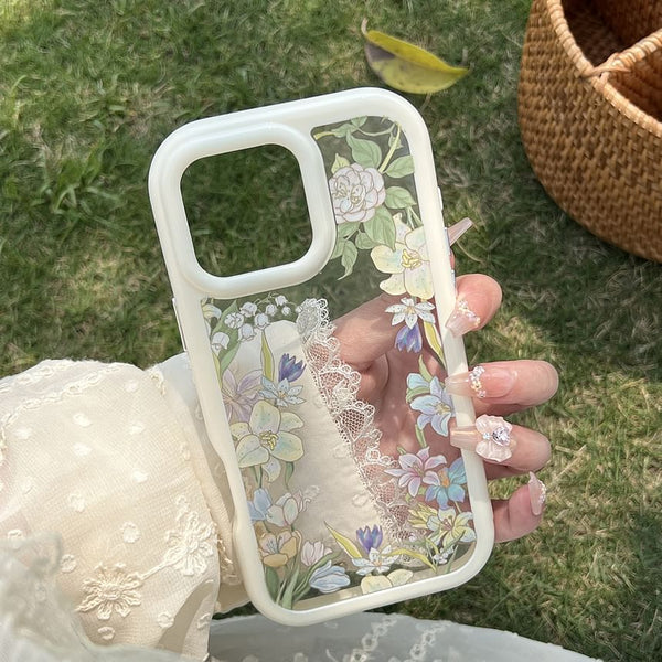 Case Transparent Floral Phone FashionChic