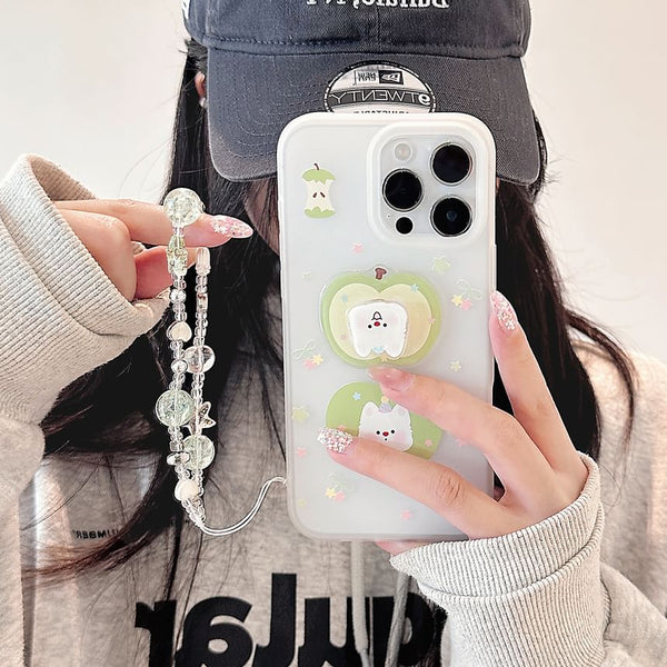 Phone Decoration Strap Rotatable Apple / Adhesive Case Dog Set FashionChic