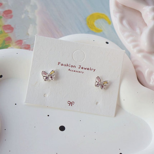 Butterfly Earring CZ Silver Stud Sterling 925 FashionChic